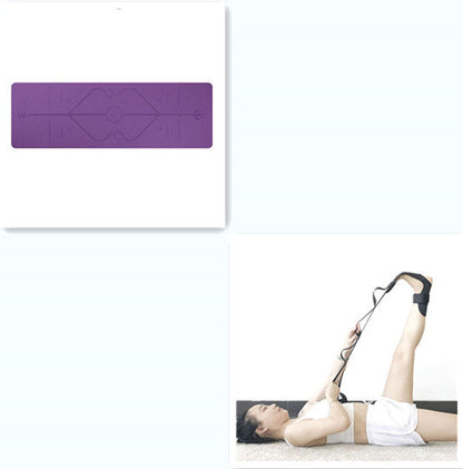 Non Slip TPE Yoga Mat Position Line Beginner My Store