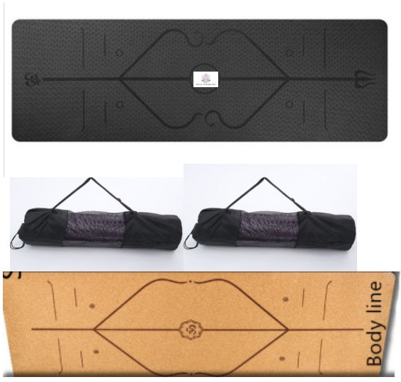 Non Slip TPE Yoga Mat Position Line Beginner My Store