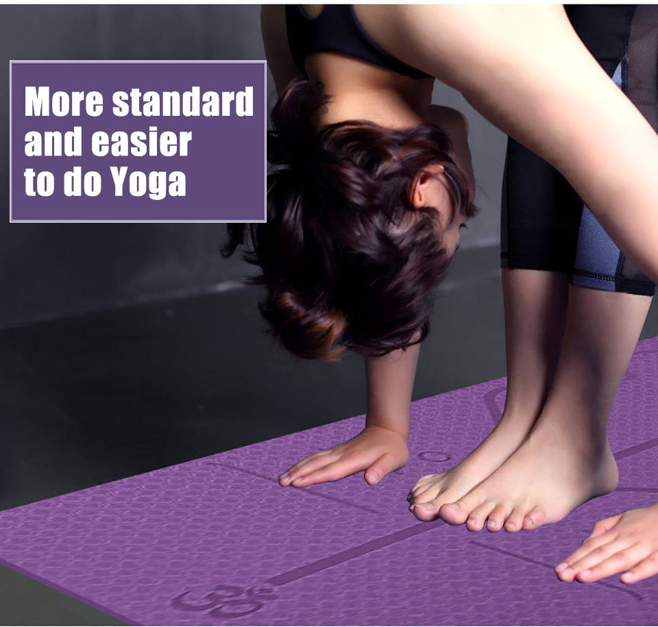 Non Slip TPE Yoga Mat Position Line Beginner My Store