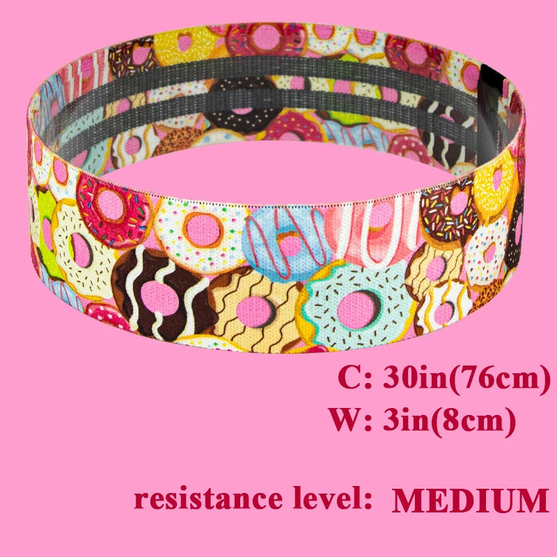 Leg and Hip Resistance Bands with Printed Design Zell Bands