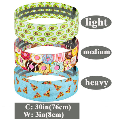 Leg and Hip Resistance Bands with Printed Design Zell Bands